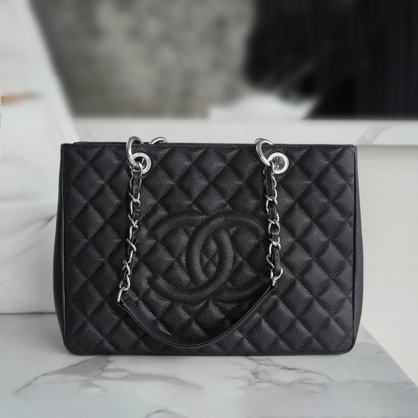 샤넬 GST 그랜드 샤핑 토트백 캐비어 은장