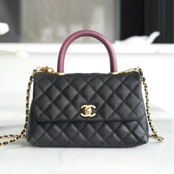 샤넬 코코핸들 블랙 리자드 스몰 캐비어