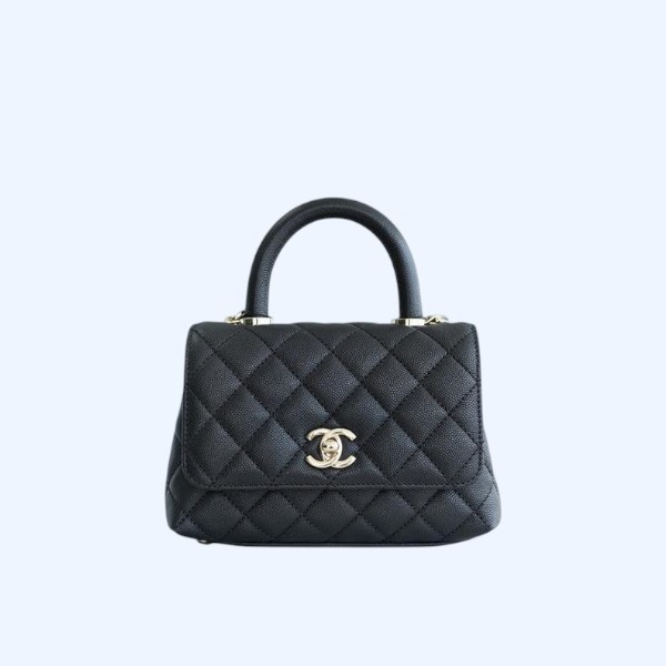 샤넬 코코핸들 블랙 미니 캐비어