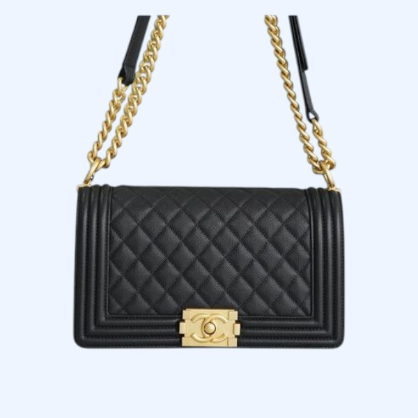 샤넬 캐비어 보이백 미디엄 골드 버클