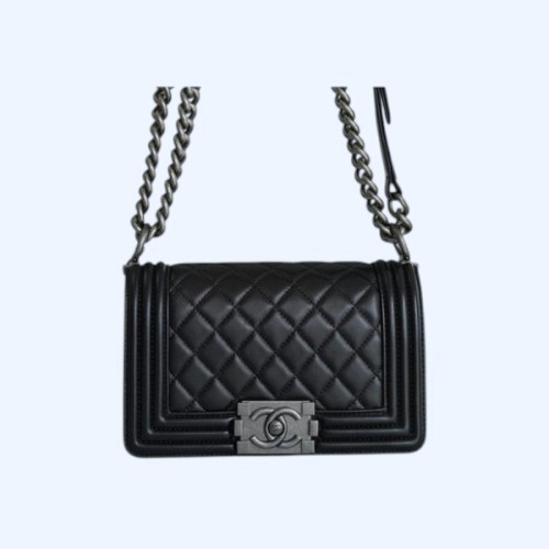 샤넬 보이백 스몰 블랙 은장 램스킨