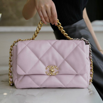 샤넬 19백 라지 골드 체인 램스킨 