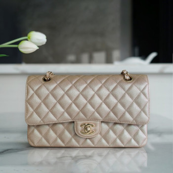 샤넬 클래식 미디엄 샴페인 금장 캐비어