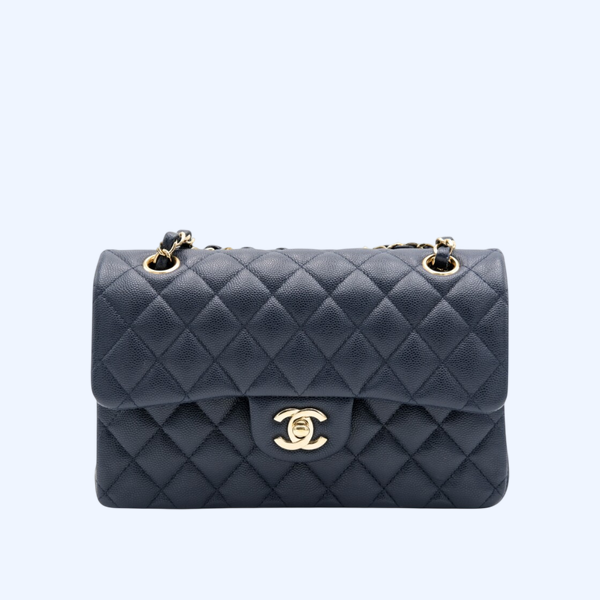 샤넬 클래식 스몰 네이비 금장 캐비어