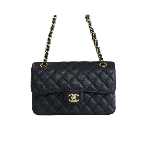 샤넬 클래식 스몰 블랙 금장 캐비어