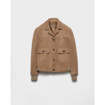 스웨이드 보머 재킷