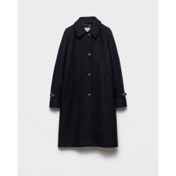 싱글브레스트 더블 로덴 코트