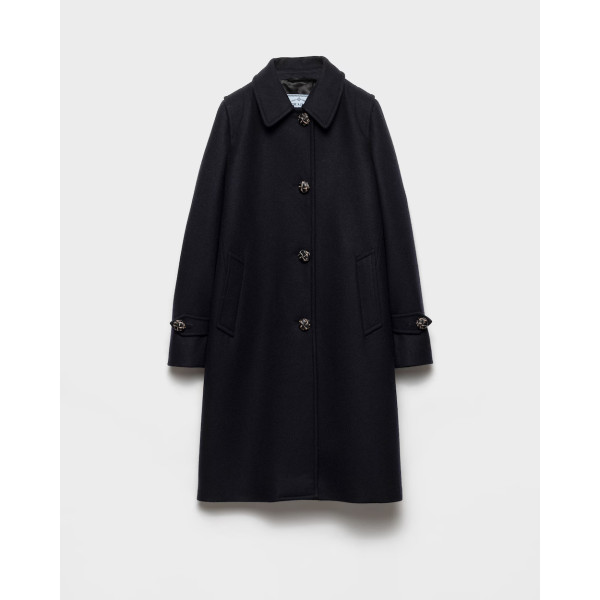 싱글브레스트 더블 로덴 코트