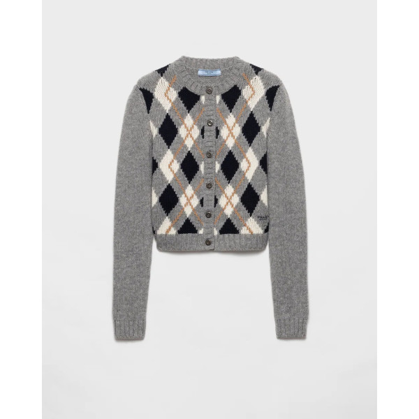 아가일 니트 캐시미어 가디건