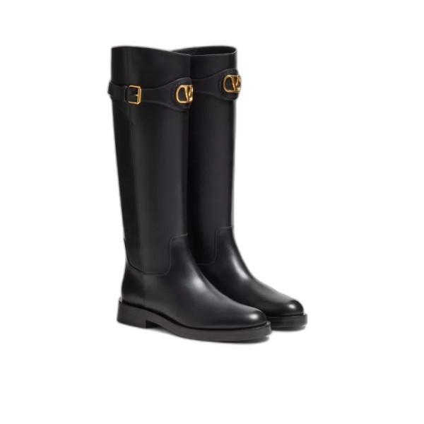 브이로고 시그니처 송아지 가죽 부츠 30MM