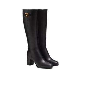 브이로고 시그니처 송아지 가죽 부츠 70MM