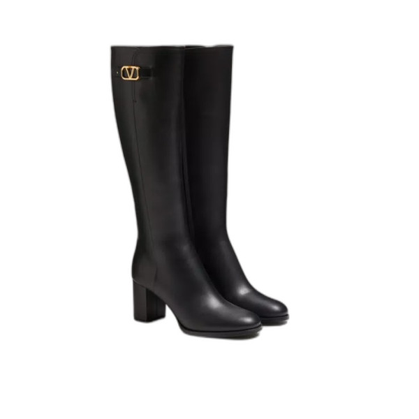브이로고 시그니처 송아지 가죽 부츠 70MM