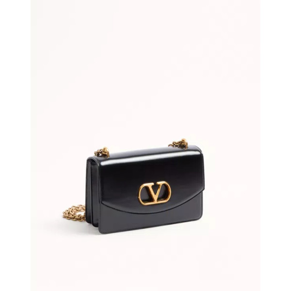 발렌티노 가라바니 베인 유광 송아지 가죽 숄더백