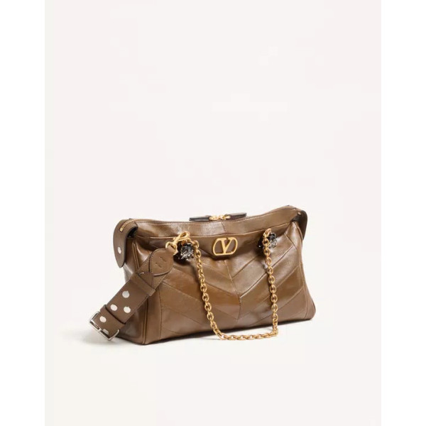 발렌티노 가라바니 판테아 쉐브론 패턴 나파 레더 숄더백 