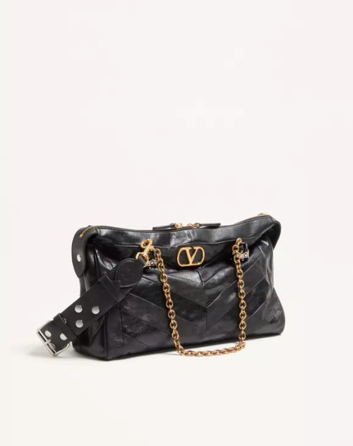 발렌티노 가라바니 판테아 쉐브론 패턴 나파 레더 숄더백