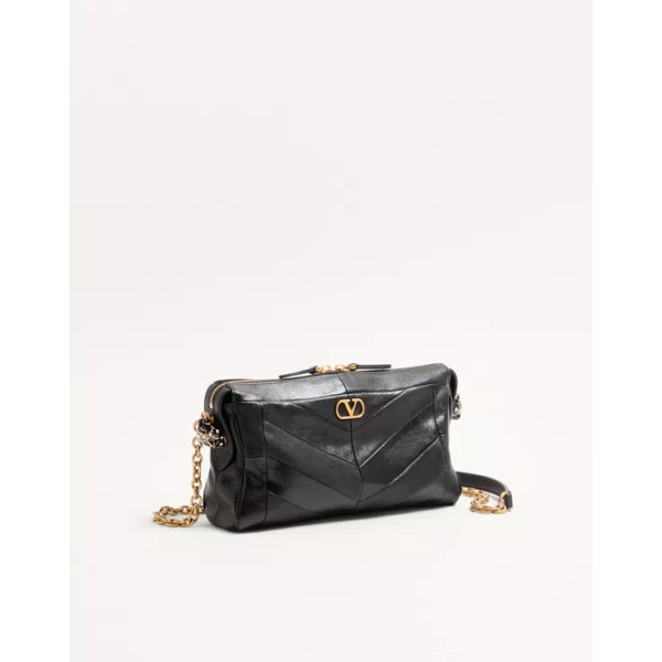 발렌티노 가라바니 판테아 쉐브론 패턴 나파 레더 스몰 숄더백