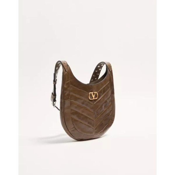 발렌티노 가라바니 호보호 쉐브론 패턴 나파 레더 스몰 호보백