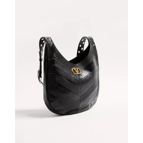 발렌티노 가라바니 호보호 쉐브론 패턴 나파 레더 호보백