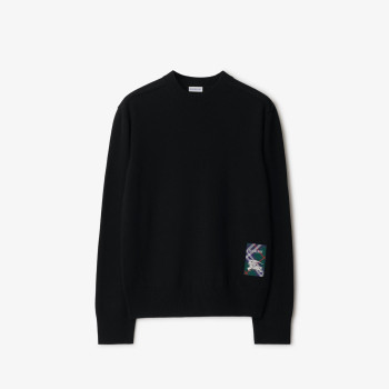 체크 라벨 울 스웨터