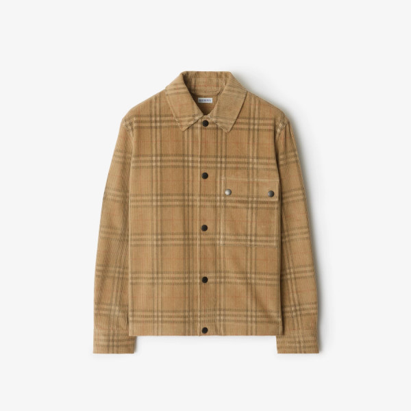 체크 코듀로이 오버셔츠