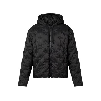 모노그램 패디드 후디드 블루종