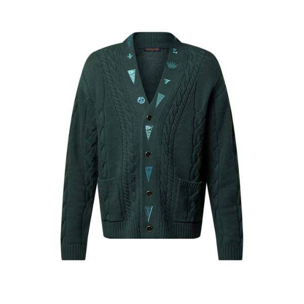 엠브로이더드 케이블 니트 가디건