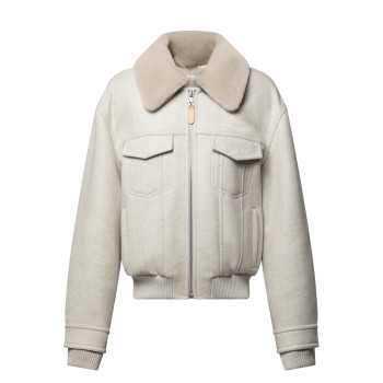 울 블루종 위드 시어링 칼라