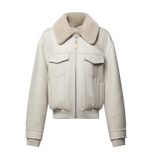 울 블루종 위드 시어링 칼라