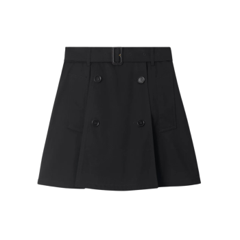 개버딘 트렌치 미니 스커트