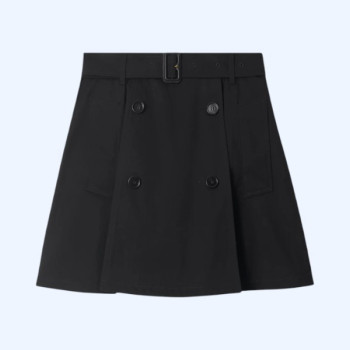 개버딘 트렌치 미니 스커트