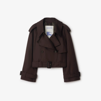 크롭 개버딘 트렌치 재킷