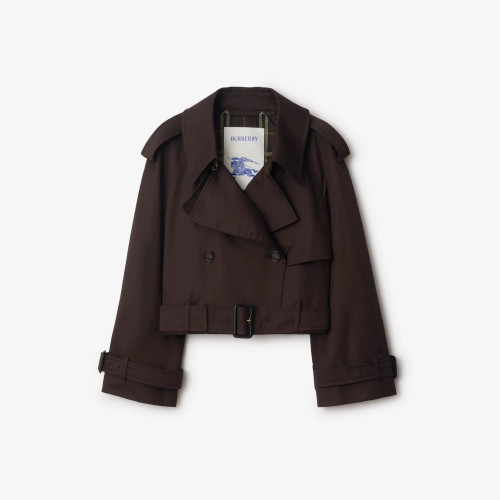 크롭 개버딘 트렌치 재킷