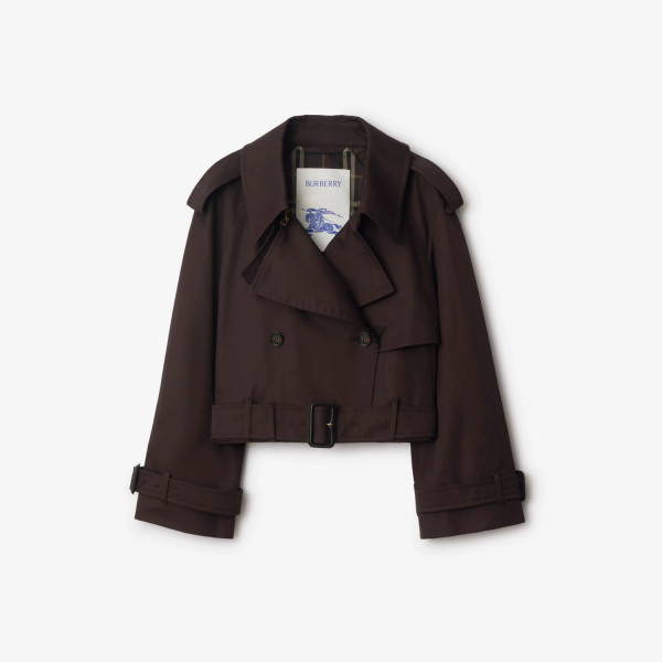 크롭 개버딘 트렌치 재킷