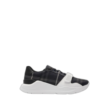 체크 스웨이드 레더 스니커즈