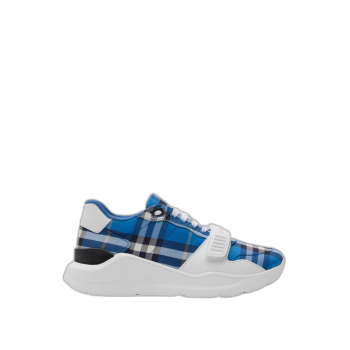 체크 스웨이드 레더 스니커즈