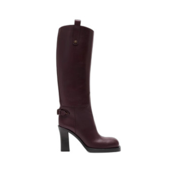 레더 카발리에 힐 부츠