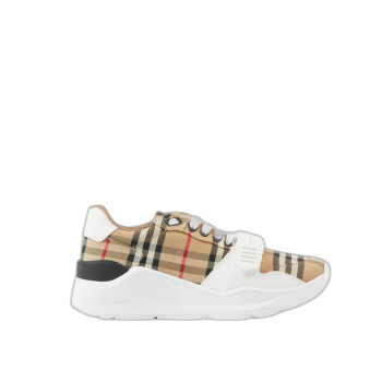 체크 레더 스니커즈