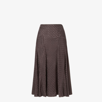 브라운 자카드 FF 실크 스커트