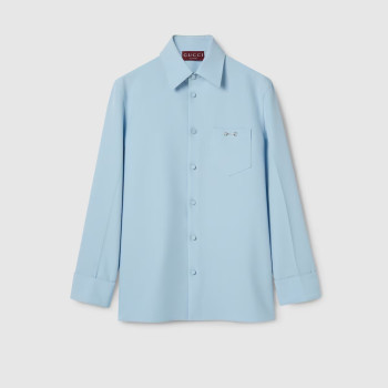 홀스빗 디테일의 폴리에스테르 트윌 셔츠