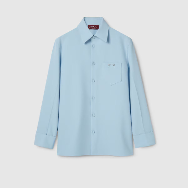 홀스빗 디테일의 폴리에스테르 트윌 셔츠