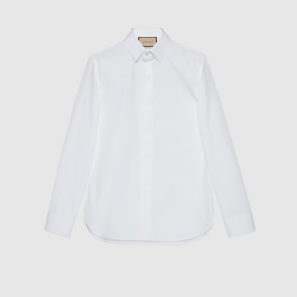 더블 G 코튼 실크 셔츠