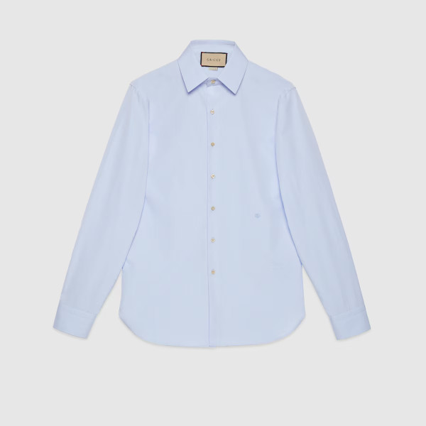 더블 G 코튼 실크 셔츠