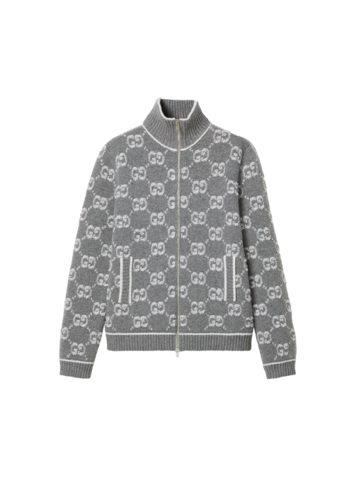 GG 부클레 스티치 자카드 가디건