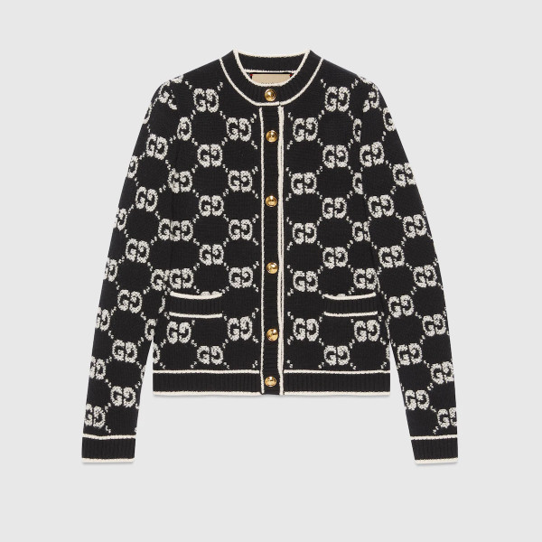 GG 울 부클레 자카드 가디건