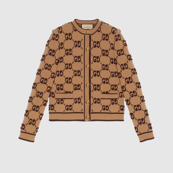GG 울 부클레 자카드 가디건