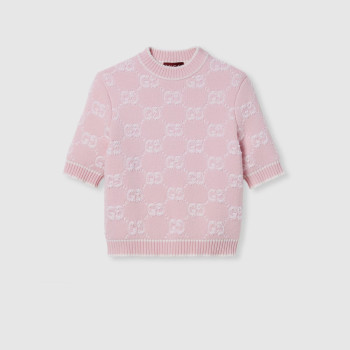 GG 울 부클레 자카드 탑