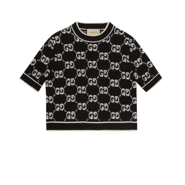 GG 울 부클레 자카드 탑