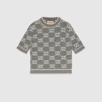 GG 울 부클레 자카드 탑