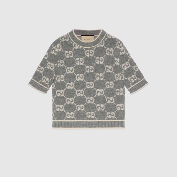 GG 울 부클레 자카드 탑