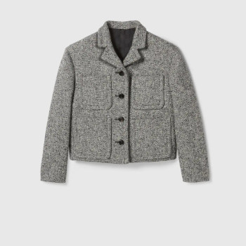 더블 코튼 울 물리네 재킷